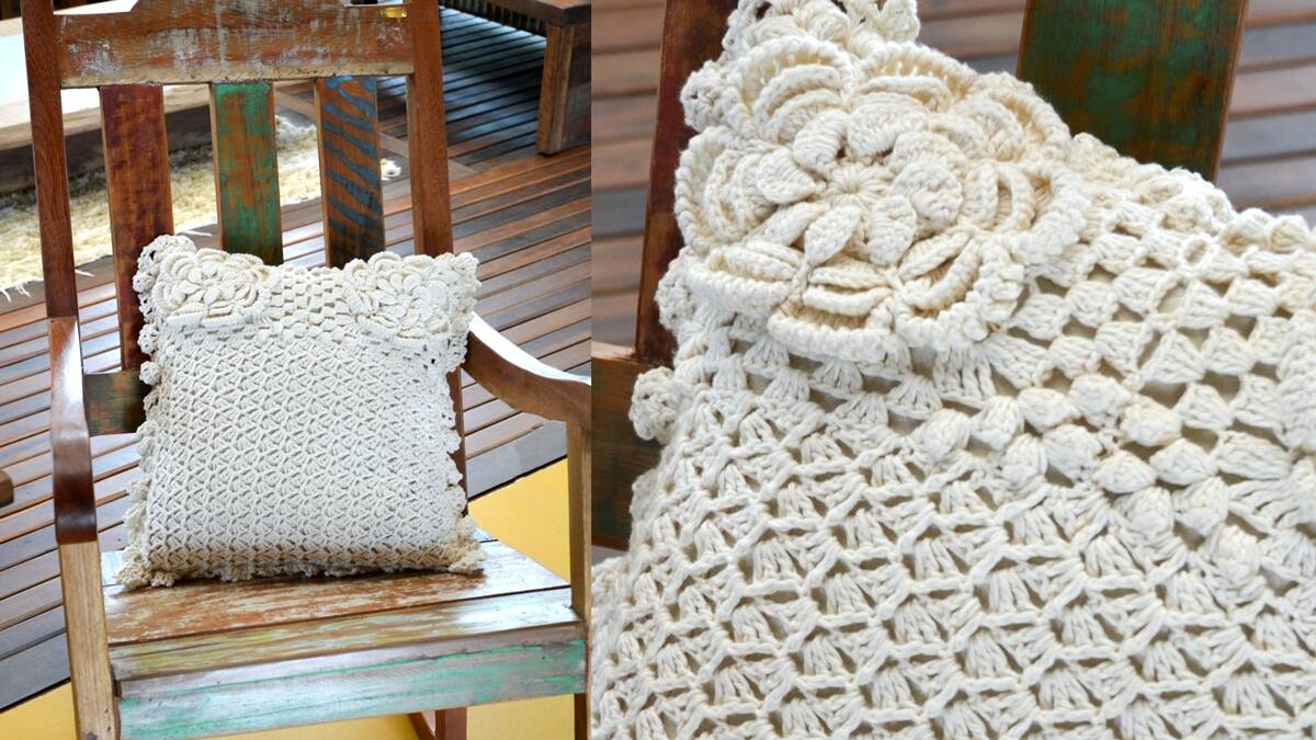 Almofada de Crochê Flores Naturais: Um Projeto Lindo!