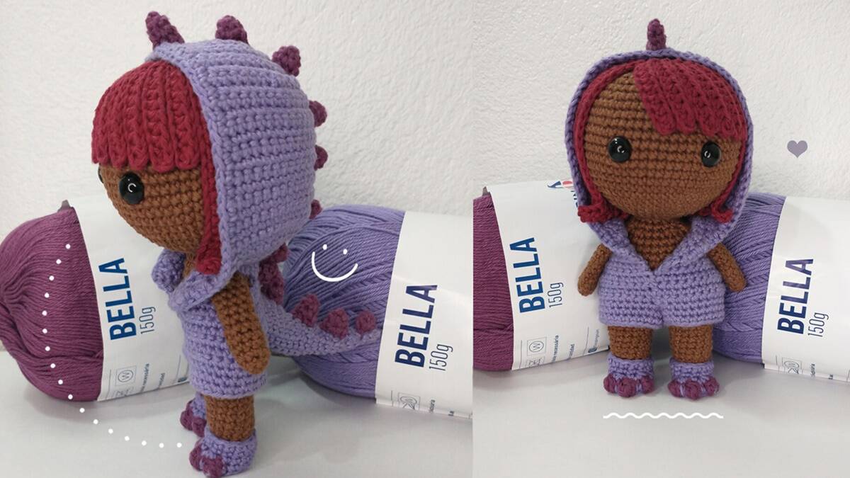 Amigurumi da Alicia e Os Dinossauros: Uma Boneca Fofa!