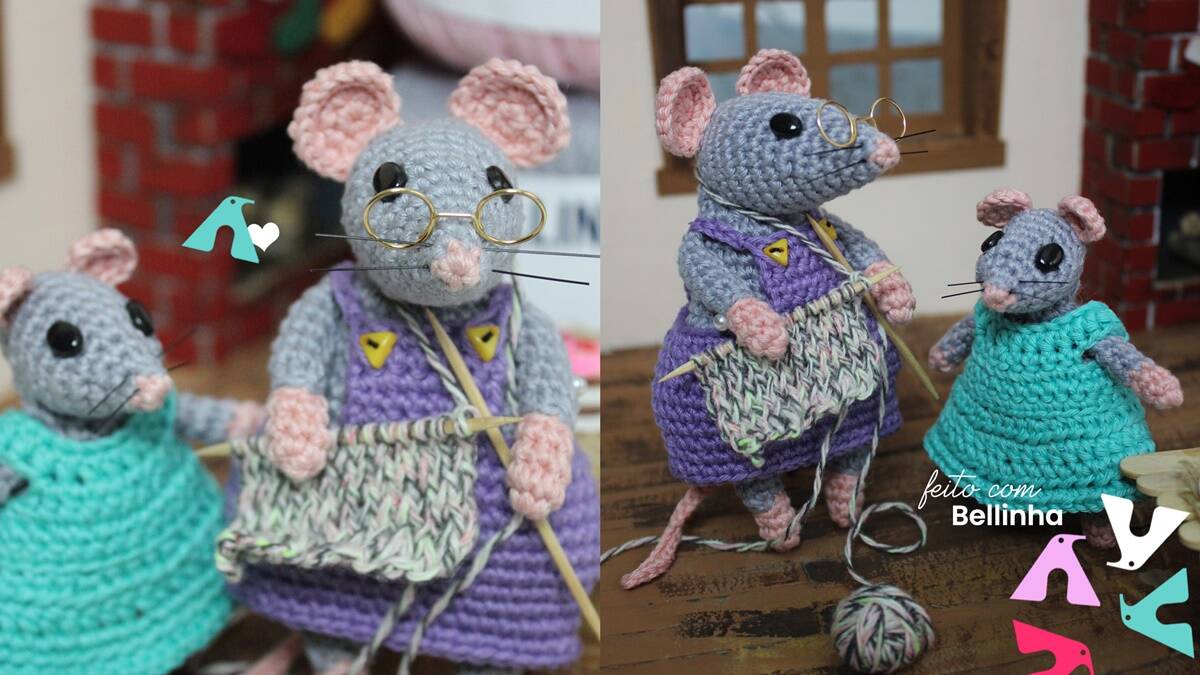 Amigurumi das Ratinhas Mãe e Filha: Um Projeto Fofo e Diferente!