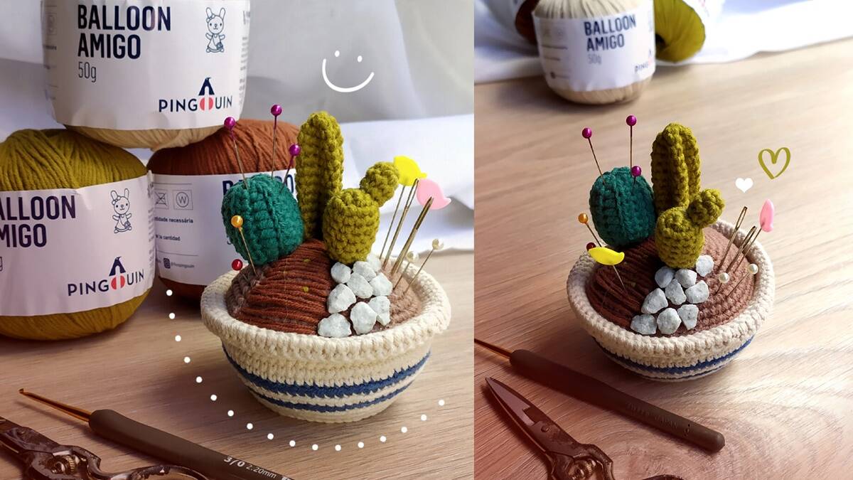 Terrário de Amigurumi: Um Projeto Decorativo e Útil!