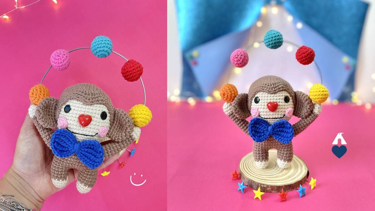 Amigurumi do Macaco Caco: O Crochê do Malabarista Encantador!