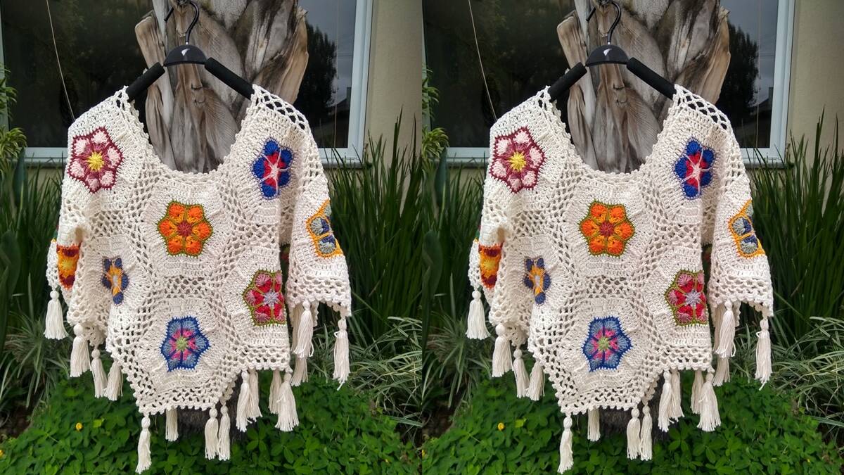 Blusa de Crochê Flores: Uma Peça Linda e Charmosa!