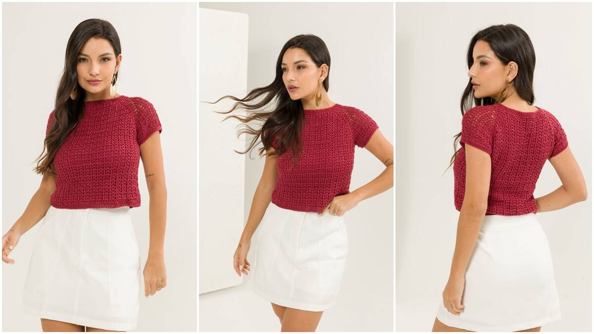 Blusa de Crochê Marsala: Uma Peça Linda para Qualquer Dia!