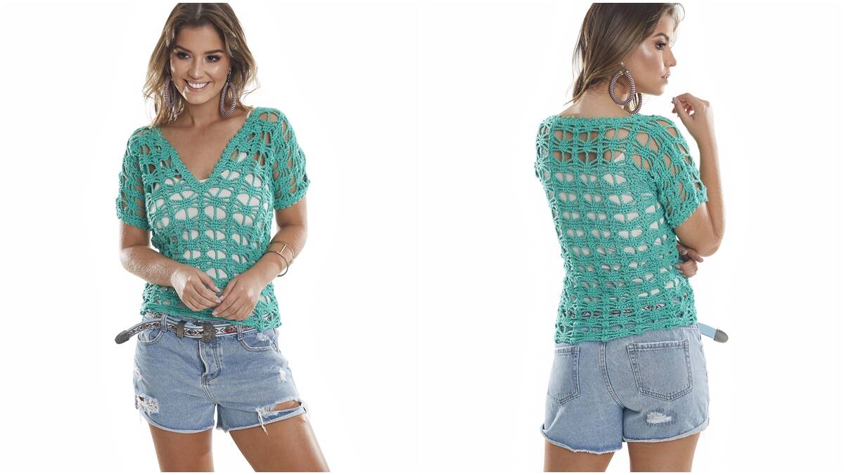 Blusa de Crochê Tiffany: Uma Peça Linda para o Verão!