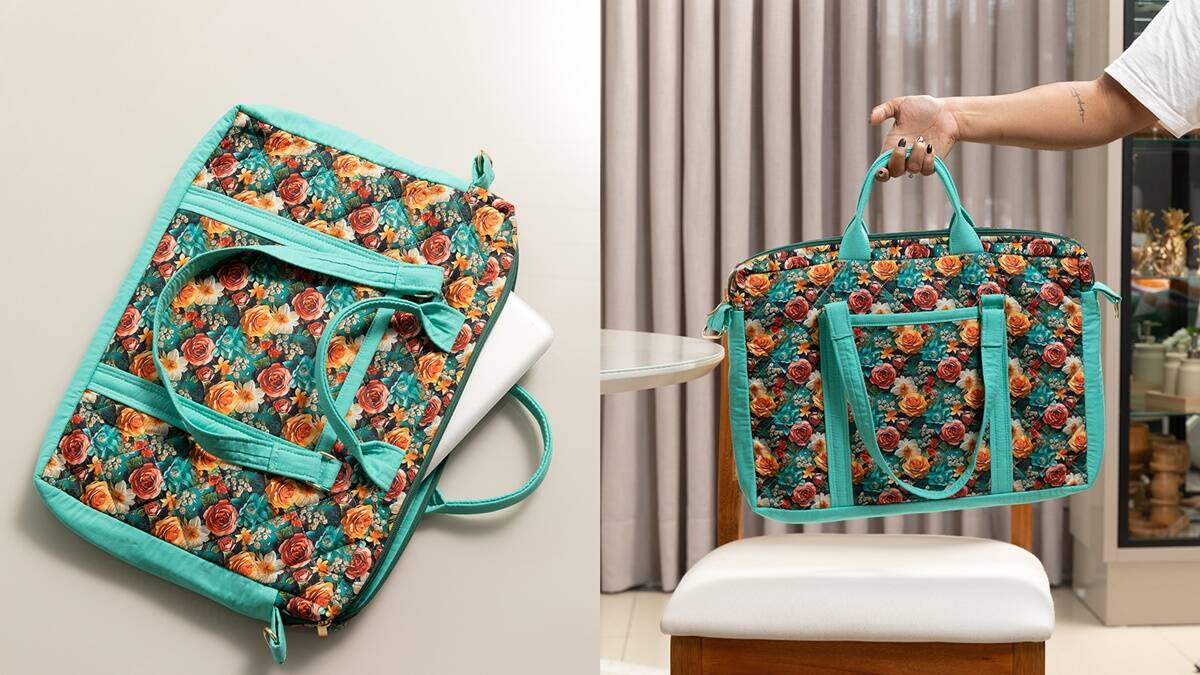 Bolsa de Patchwork para Notebook: Artesanato na Sua Rotina!