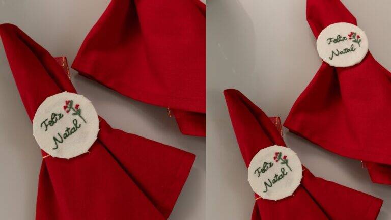 Bordado Livre para Porta Guardanapo de Natal: Guia Completo!