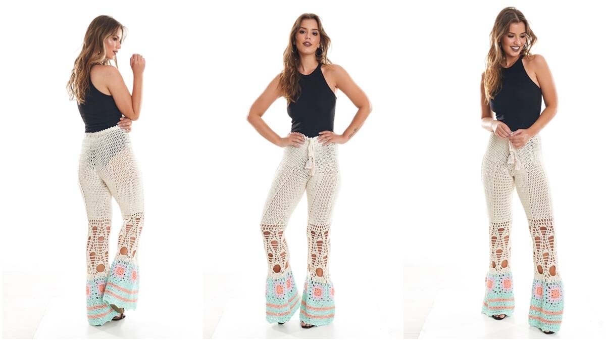 Calça de Crochê Square Barroco: Uma Peça Fácil de Fazer!