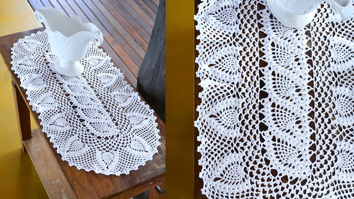Caminho de Mesa em Crochê Abacaxi: Decoração Elegante!
