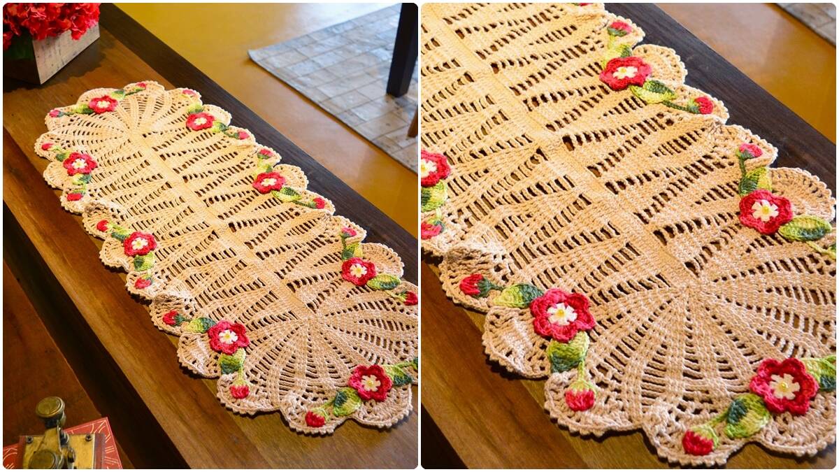 Caminho de Mesa em Crochê de Luxo: Uma Peça Linda!