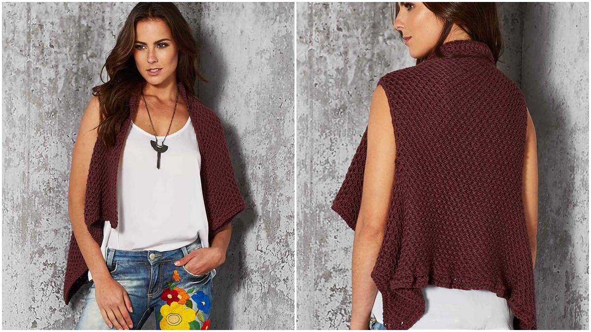 Colete de Crochê Café: Uma Peça Estilosa para o Seu Look!