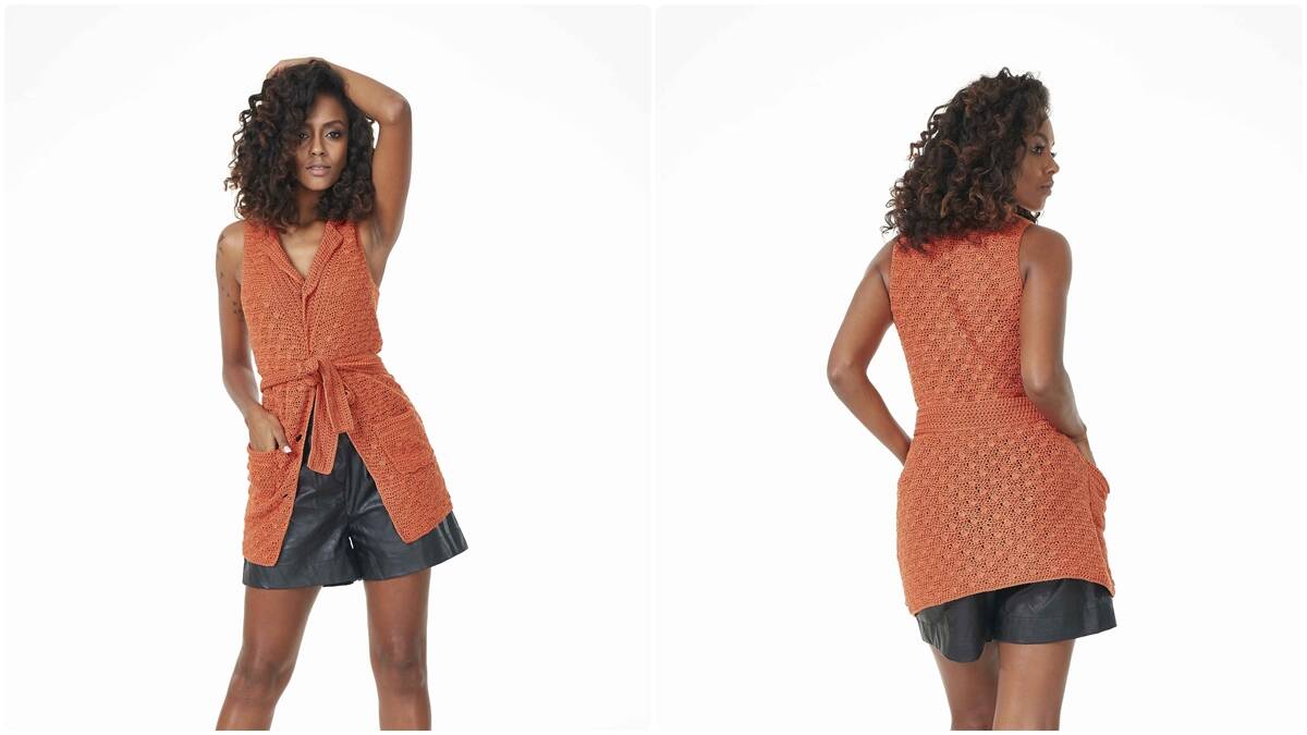 Colete de Crochê Transpassado: Peça Elegante para o Seu Look!