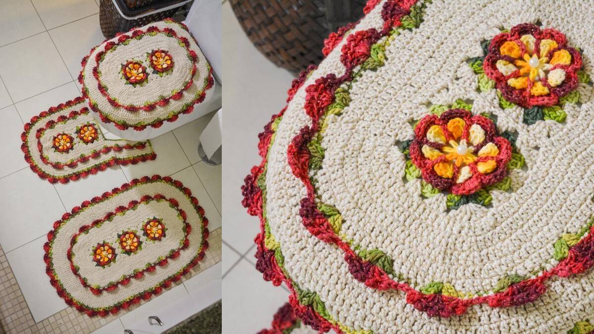 Jogo de Banheiro em Crochê Primor: Detalhes que Encantam!