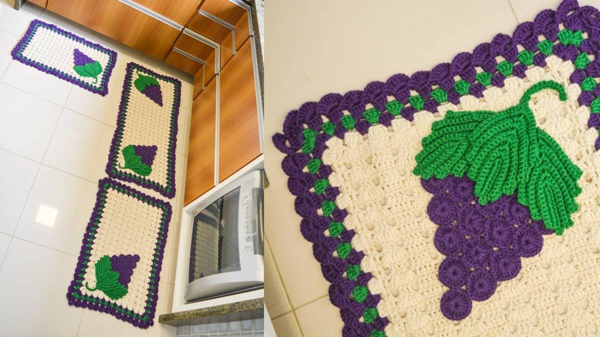Jogo de Cozinha em Crochê Uvas: Um Projeto Lindo e Charmoso!
