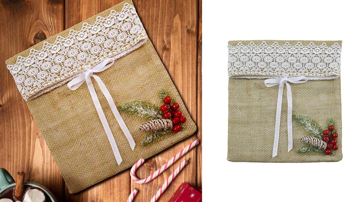 Saco Natalino em Juta com Patchwork: Detalhes que Encantam!