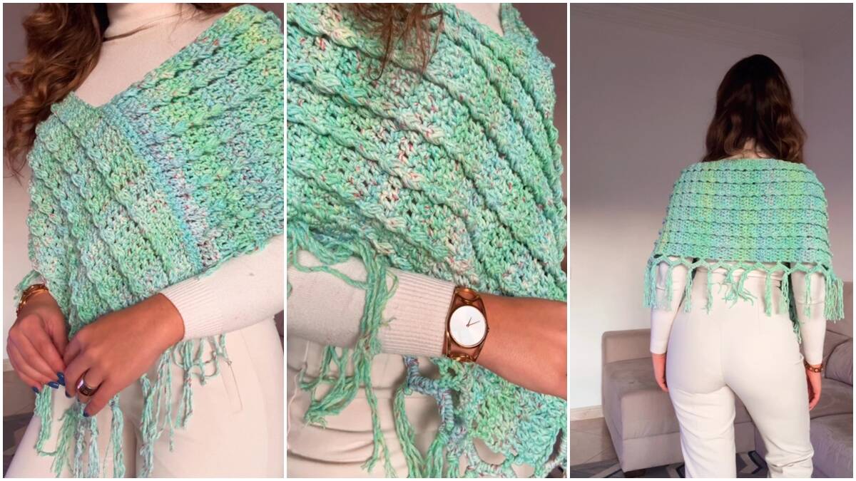 Pelerine de Crochê Aurora: A Peça Perfeita Para Iniciantes!