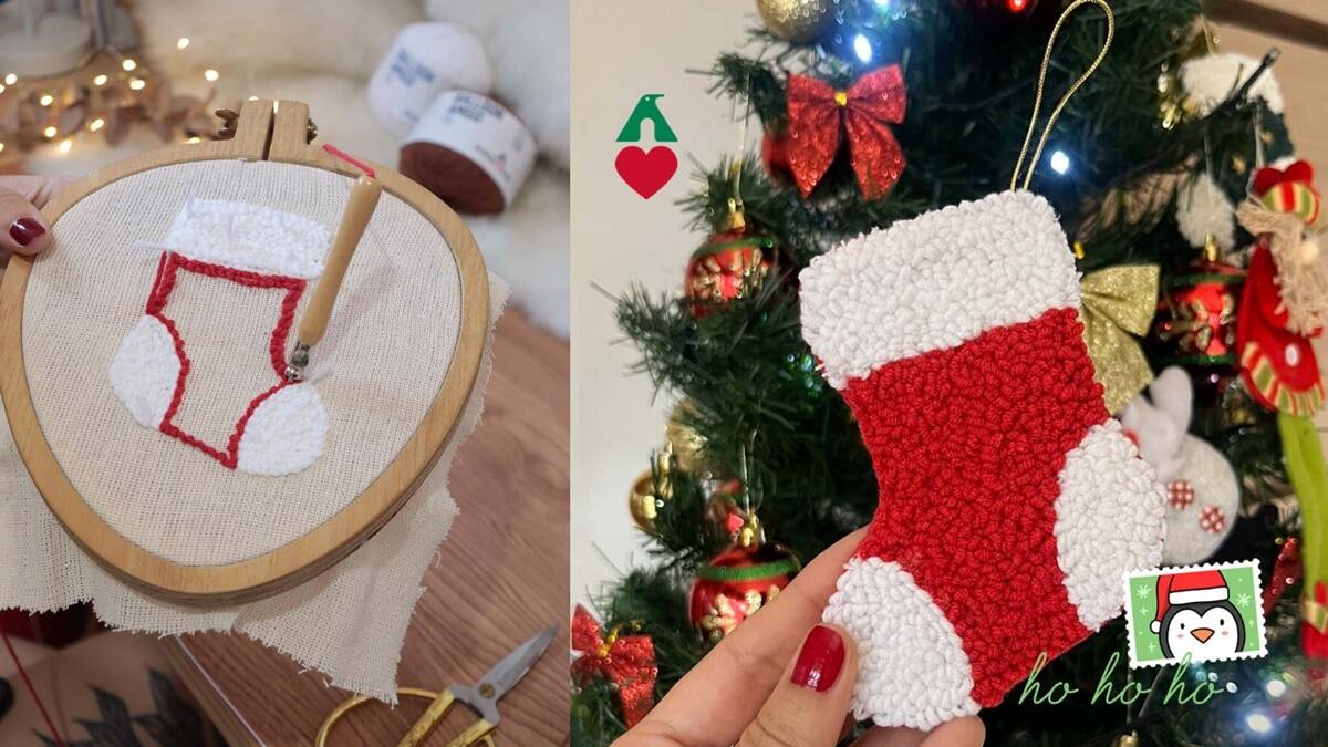 Pingente Natalino em Punch Needle: Um Detalhe Especial!