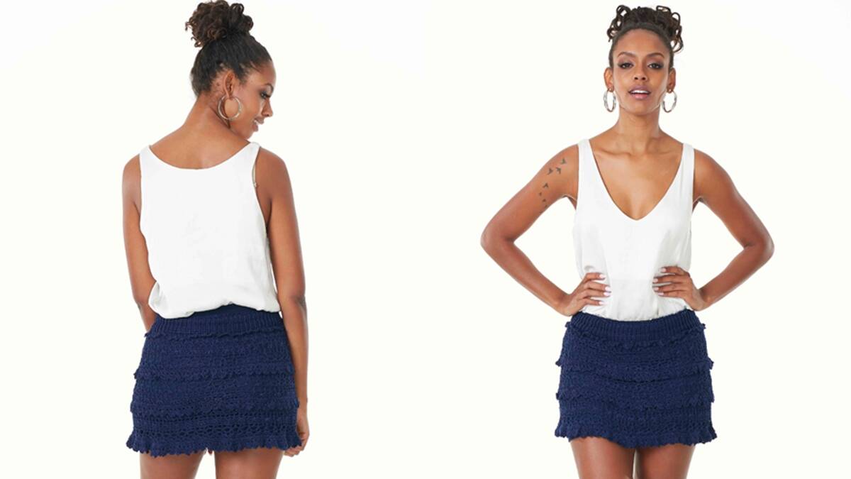 Saia em Crochê Azul com Babado: Como Fazer a Sua?