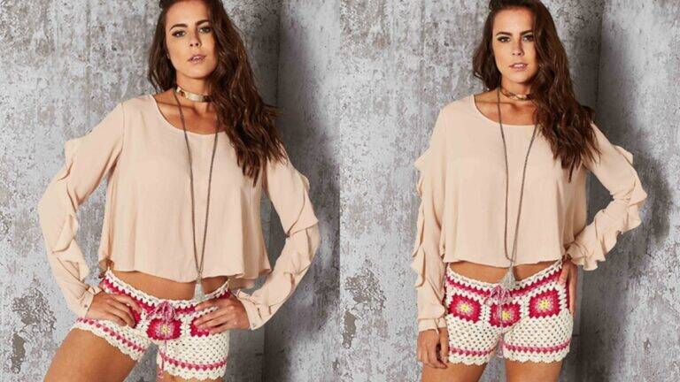 short de crochê