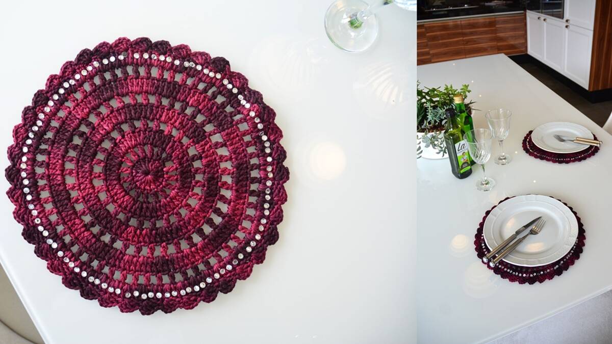 Sousplat de Crochê Malbec: Um Projeto Charmoso e Elegante!