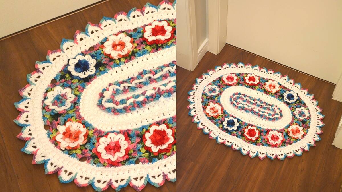 Tapete de Crochê Flores: Uma Peça Charmosa e Fácil de Vender!