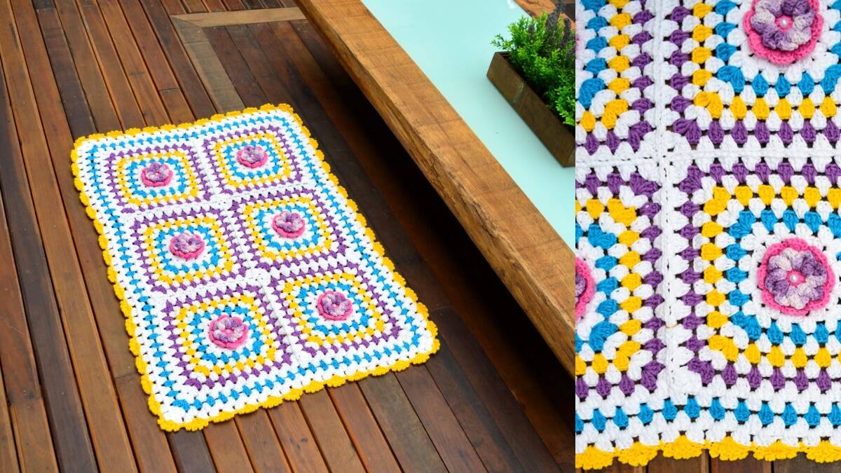 Tapete de Crochê Vibrante: Uma Peça Linda e Fácil de Fazer!