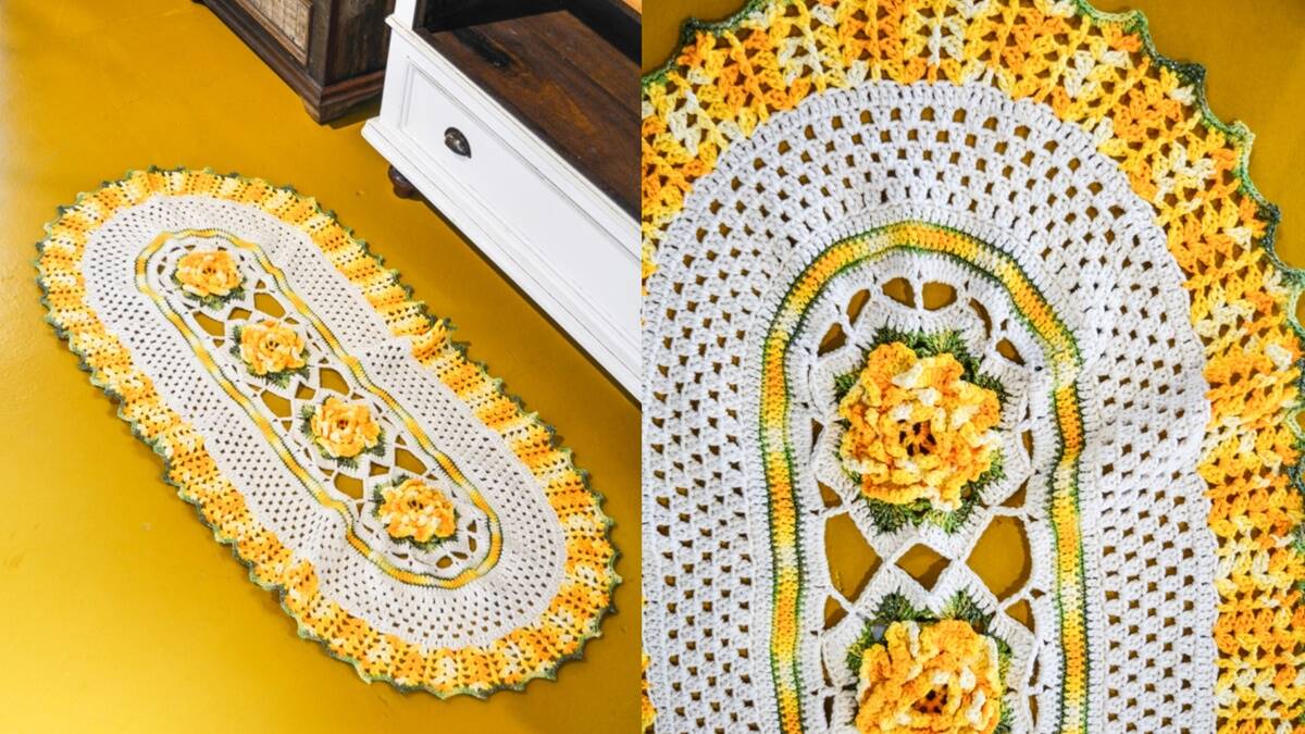 O tapete de crochê oval rápido e muito fácil que limpa o visual da sua casa em minutos (Com gráfico de apoio)