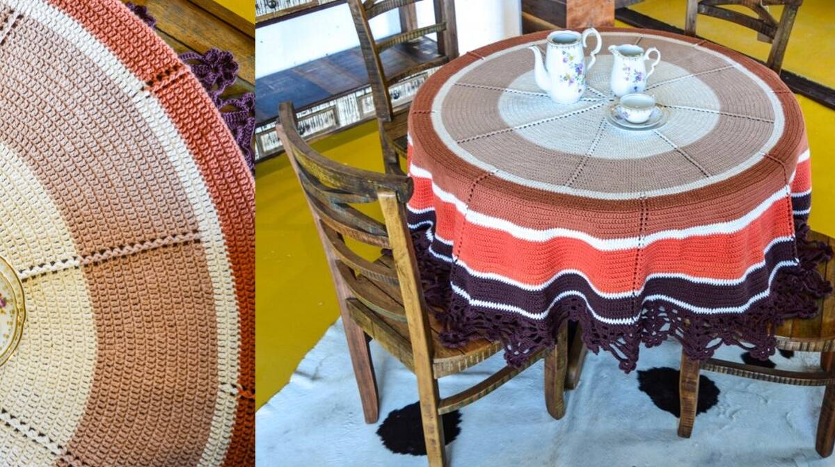 Toalha de Mesa em Crochê com Tons Terrosos: Guia Completo!