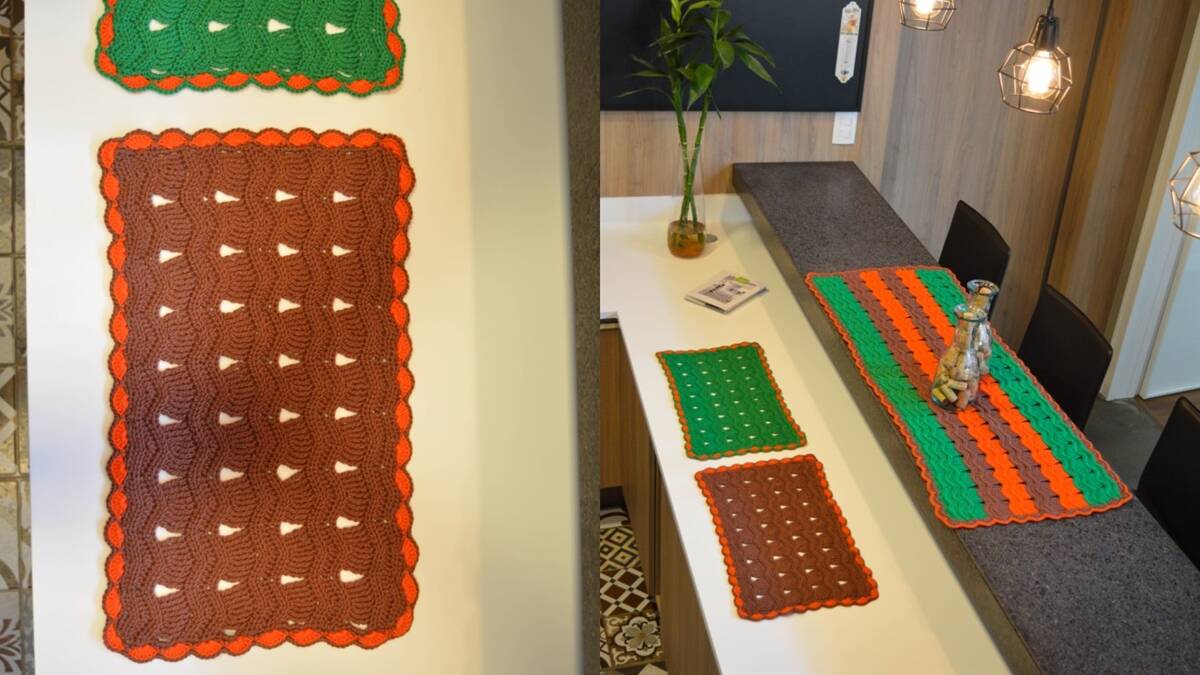 Trilhos e Sousplats de Crochê: Peças Coloridas e Charmosas!