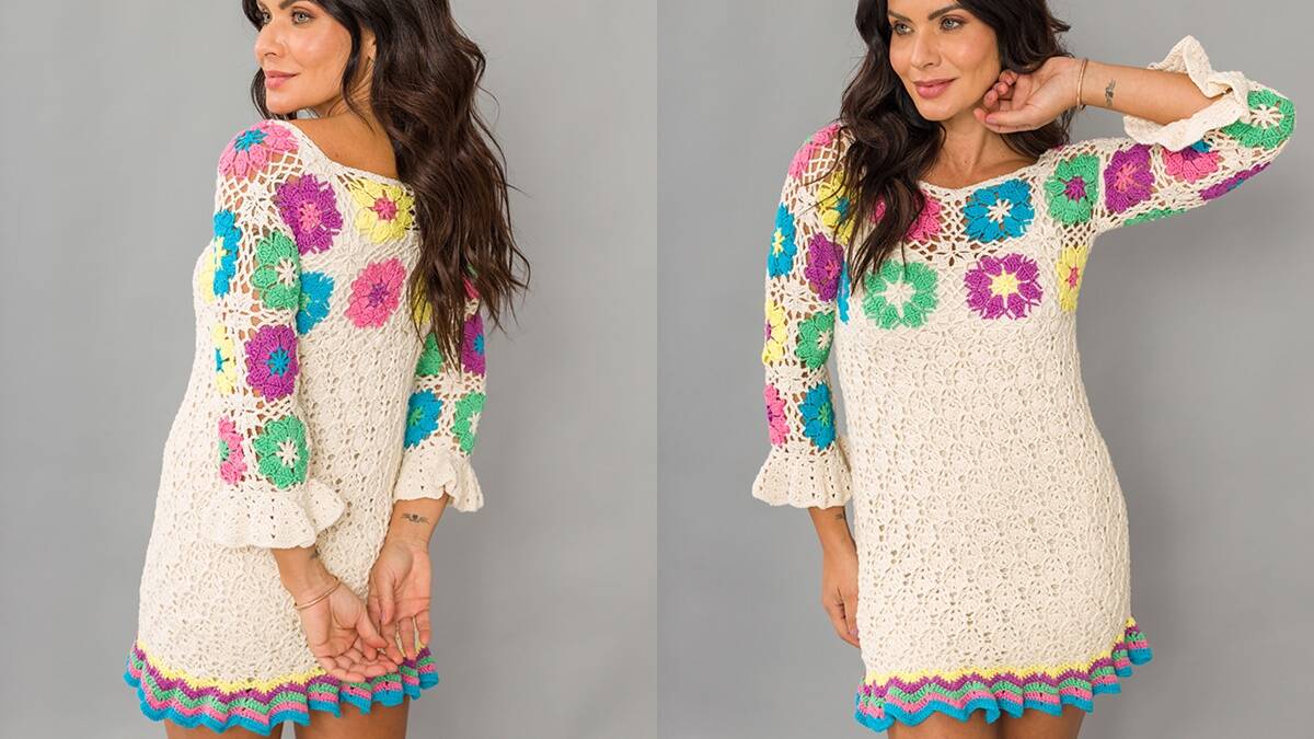 Vestido de Crochê Havaí: Estilo e Leveza para o Verão!