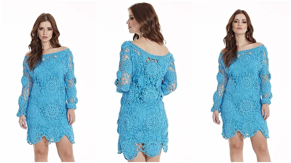 Vestido de Crochê Manga Longa: Peça Linda para Usar em Festas!