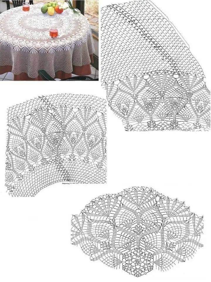 centros de mesa em crochê