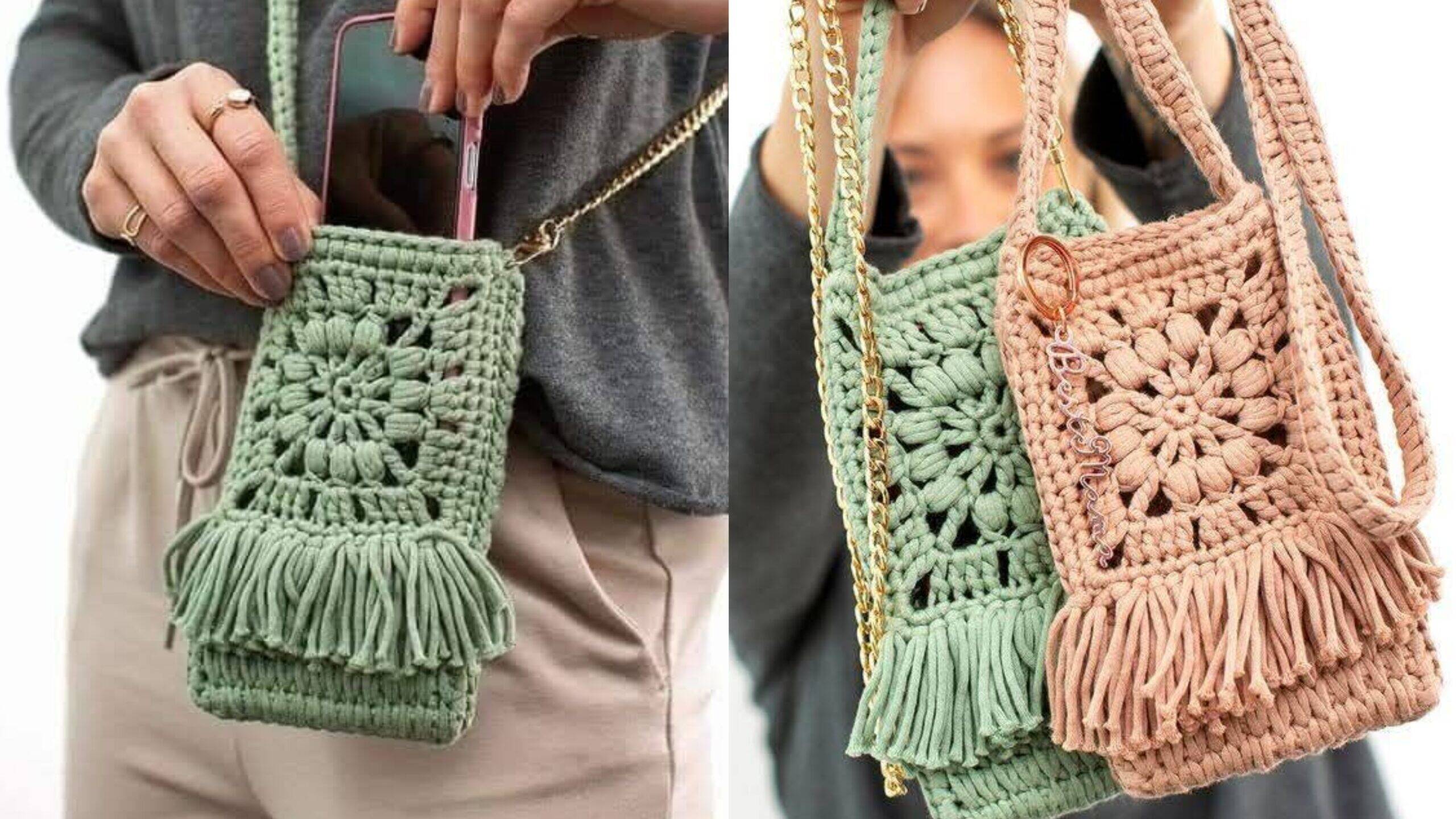 Bolsinhas Porta Celular em Crochê: Conforto e Estilo ao Seu Alcance!