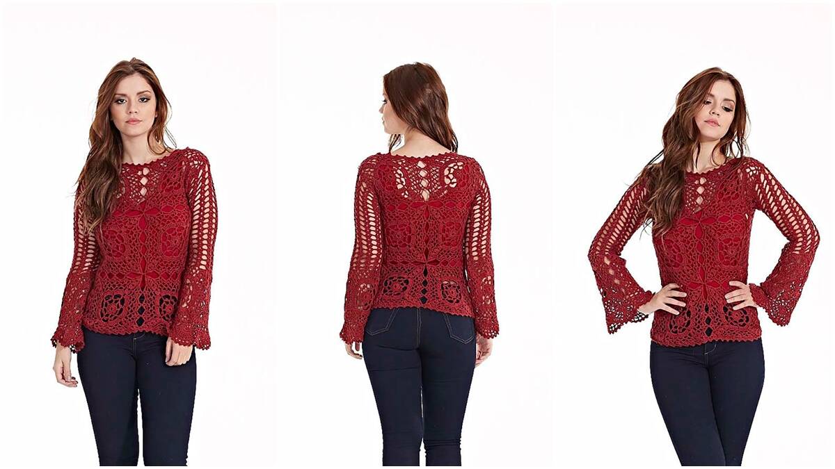 Blusa de Crochê Angélica: Uma Peça Linda e Elegante!