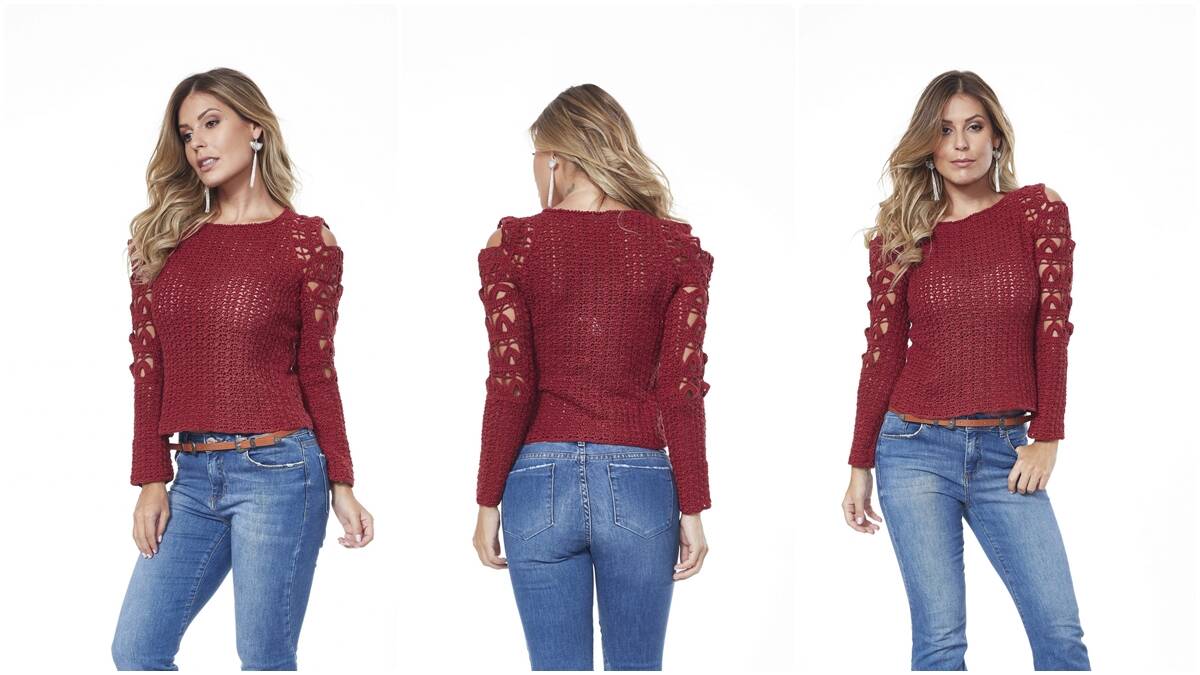 Blusa de Crochê Dublin: Uma Peça Linda e Vibrante!