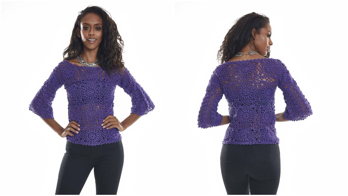Blusa de Crochê Ultra Violeta: Um Modelo Charmoso!