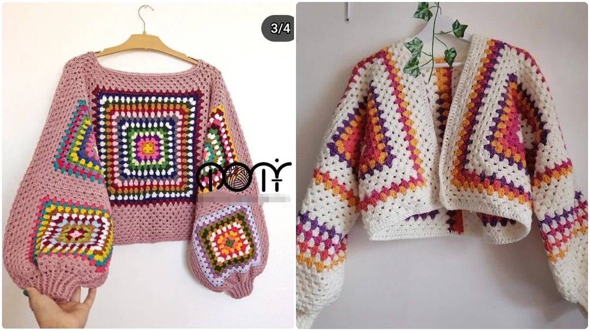 Blusas de Crochê com Granny Squares: Peças Charmosas e Fofas!