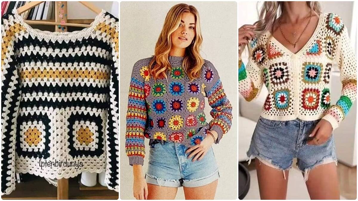 Se Inspire com as Mais Lindas Blusas de Crochê com Squares e Crie as Suas!