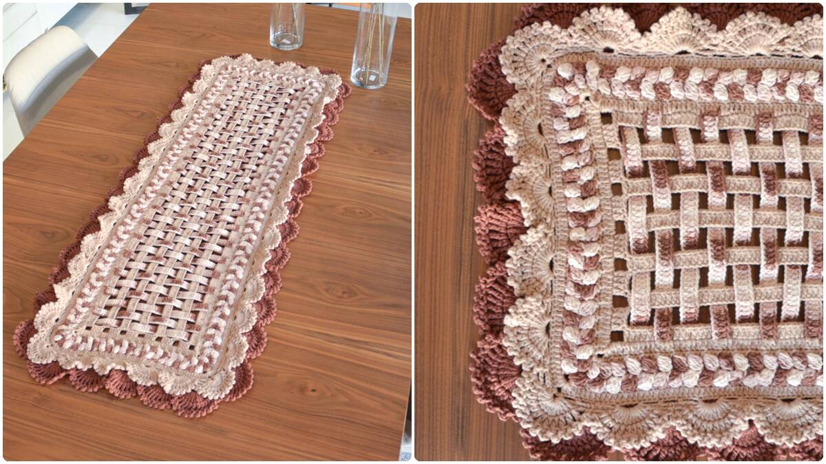 Caminho de Mesa em Crochê Sobreposições: Faça o Seu!