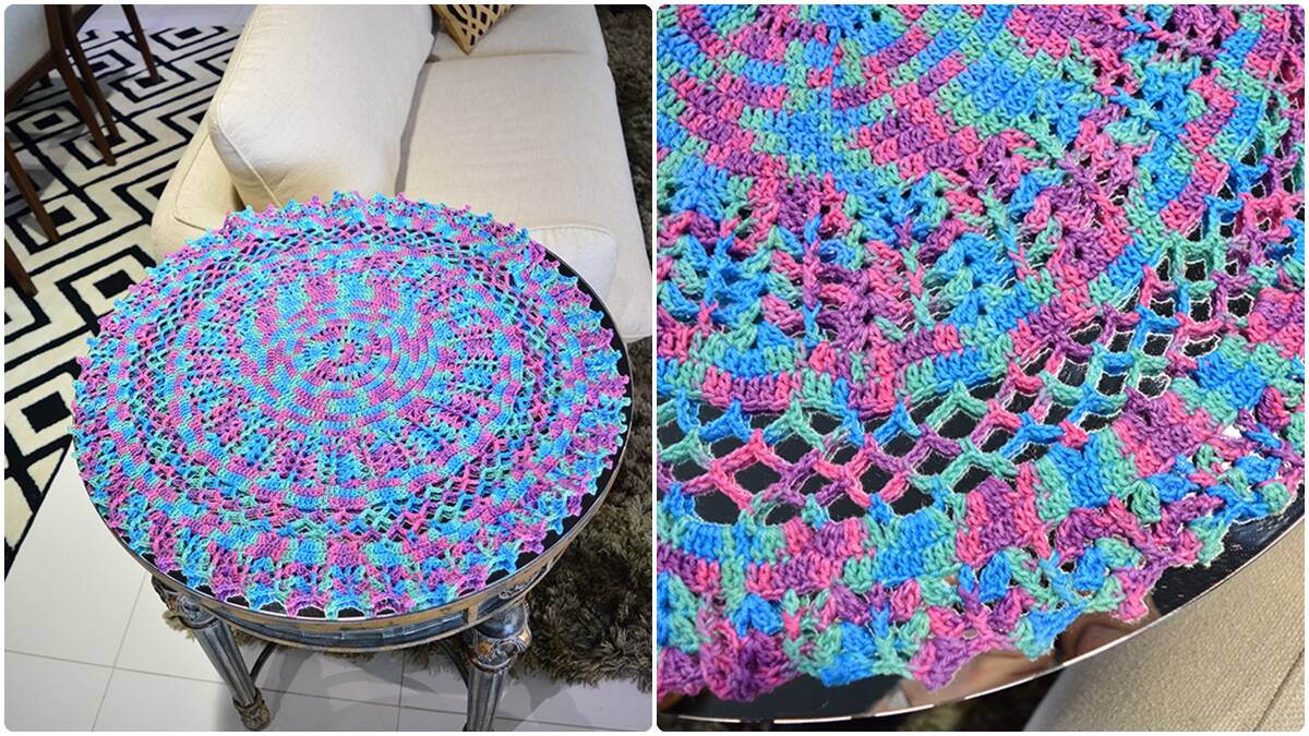 Centro de Mesa em Crochê Chiclete: Peça Linda e Vibrante!