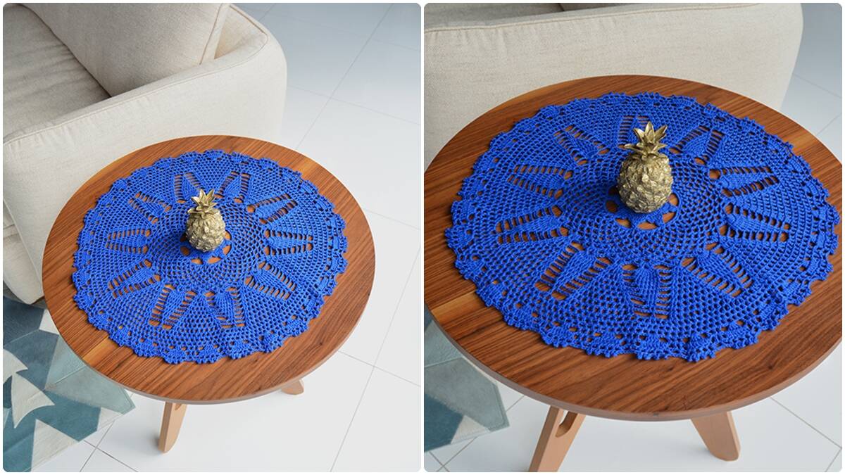 Centro de Mesa em Crochê Oceano: Cor Profunda e Linda!