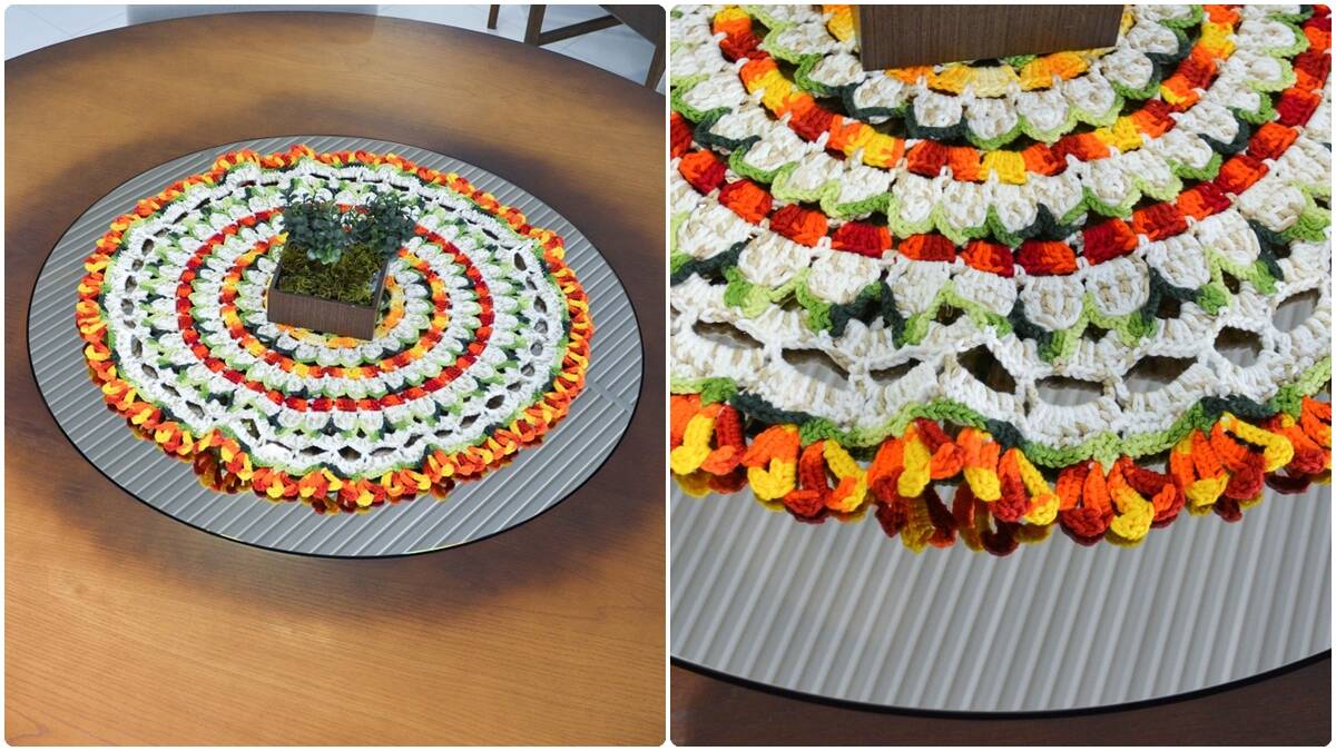 Centro de Mesa em Crochê Premium: Decoração Elegante!