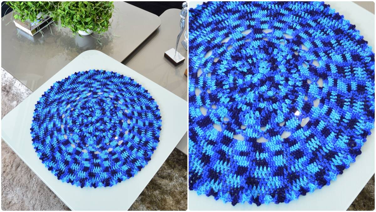Centro de Mesa em Crochê Pacífico: Peça Linda como o Oceano!