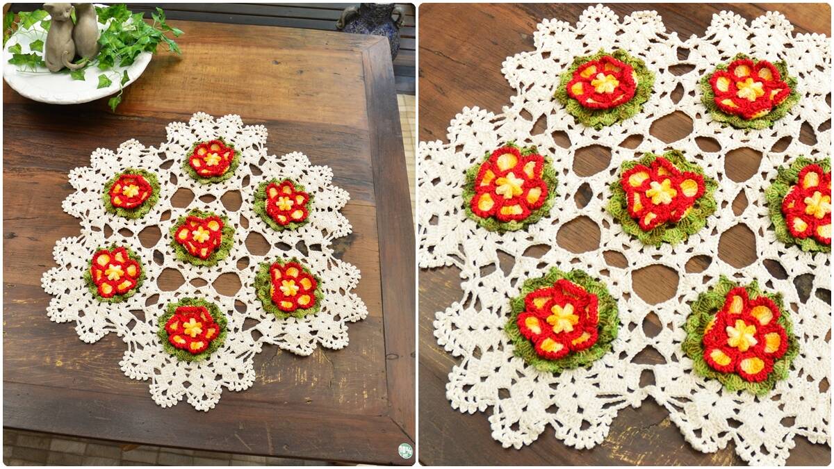 Centro de Mesa em Crochê Amor Perfeito: Faça o Seu!