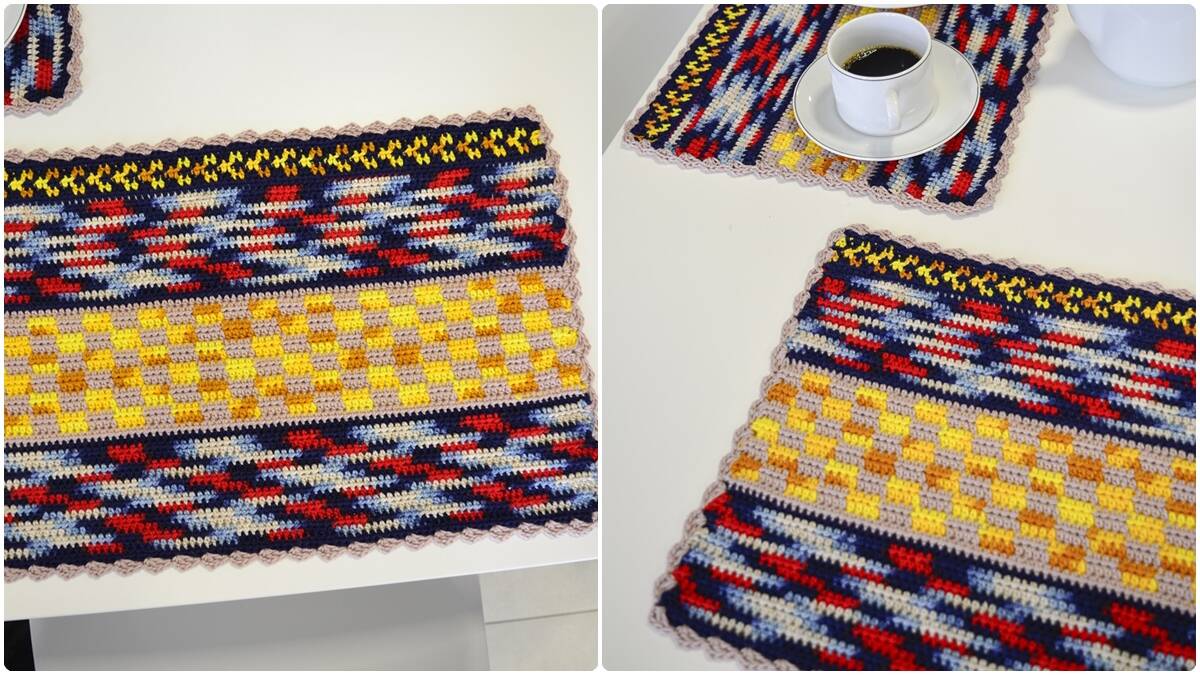 Jogo Americano em Crochê Multicolorido: Sua Mesa Mais Linda!