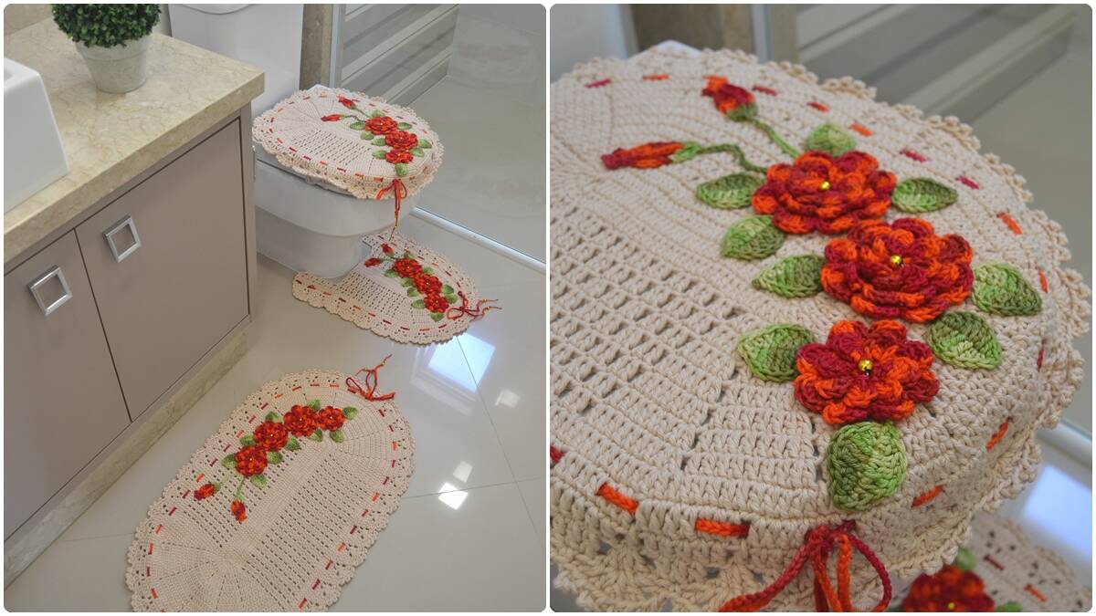 Conjunto de Crochê para Banheiro: Elegância e Conforto!
