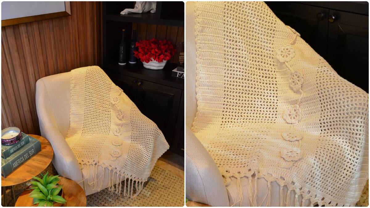 Manta de Crochê para Poltrona: Peça Confortável e Elegante!