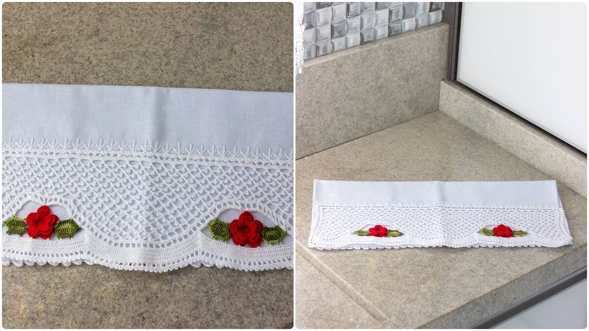 Pano de Prato em Crochê com Rosas Vermelhas: Guia Completo!