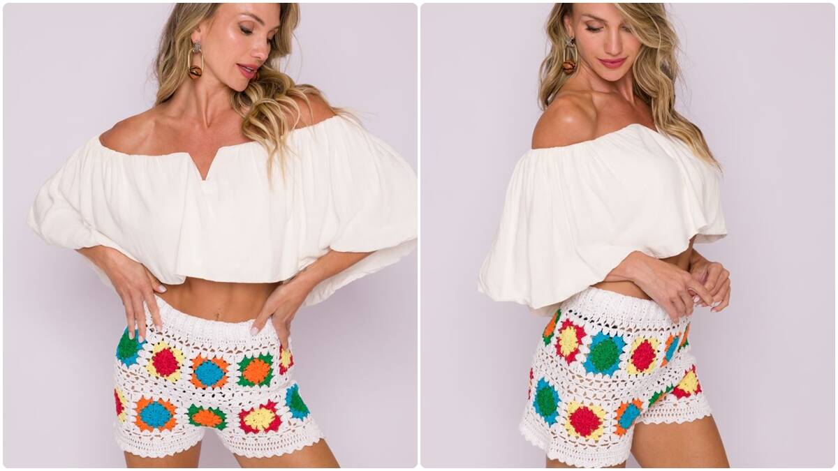 Shorts de Crochê Alegria: Peça Linda e Fácil de Fazer!