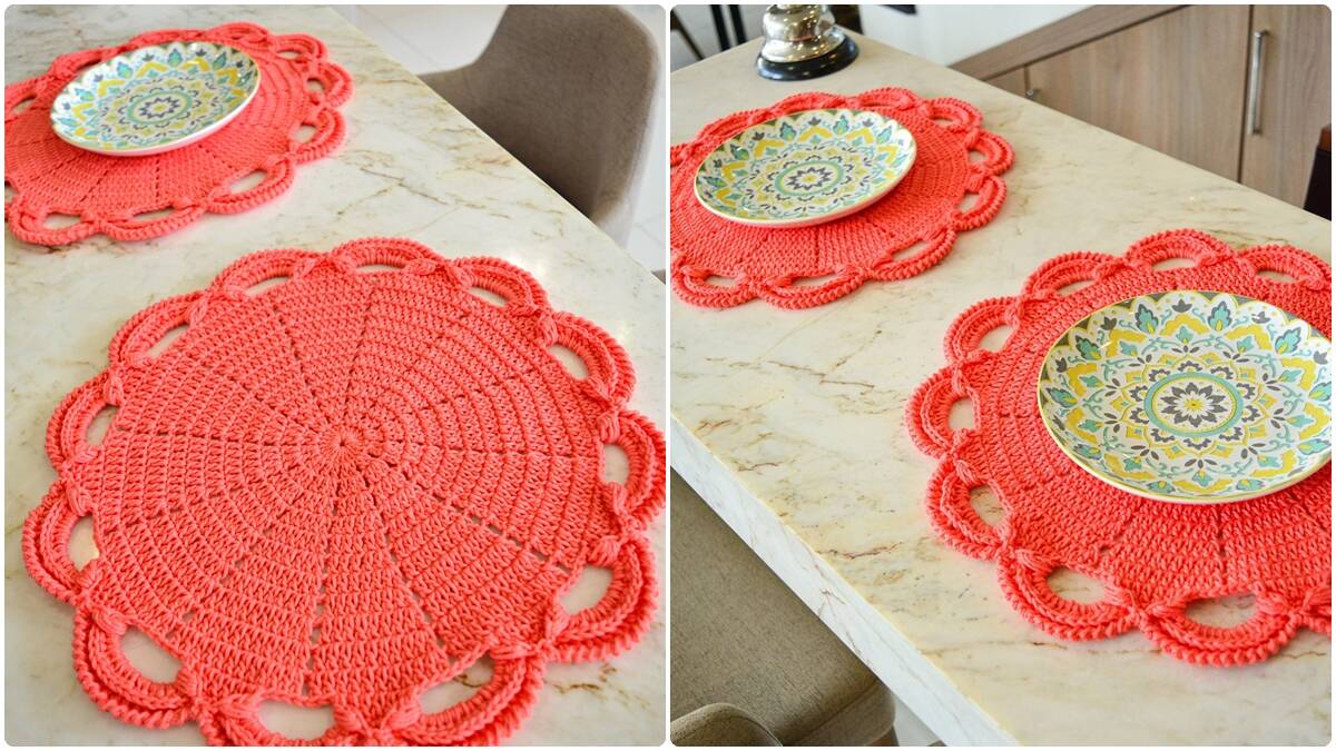 Sousplat de Crochê Coral: A Peça Perfeita para a Sua Mesa!