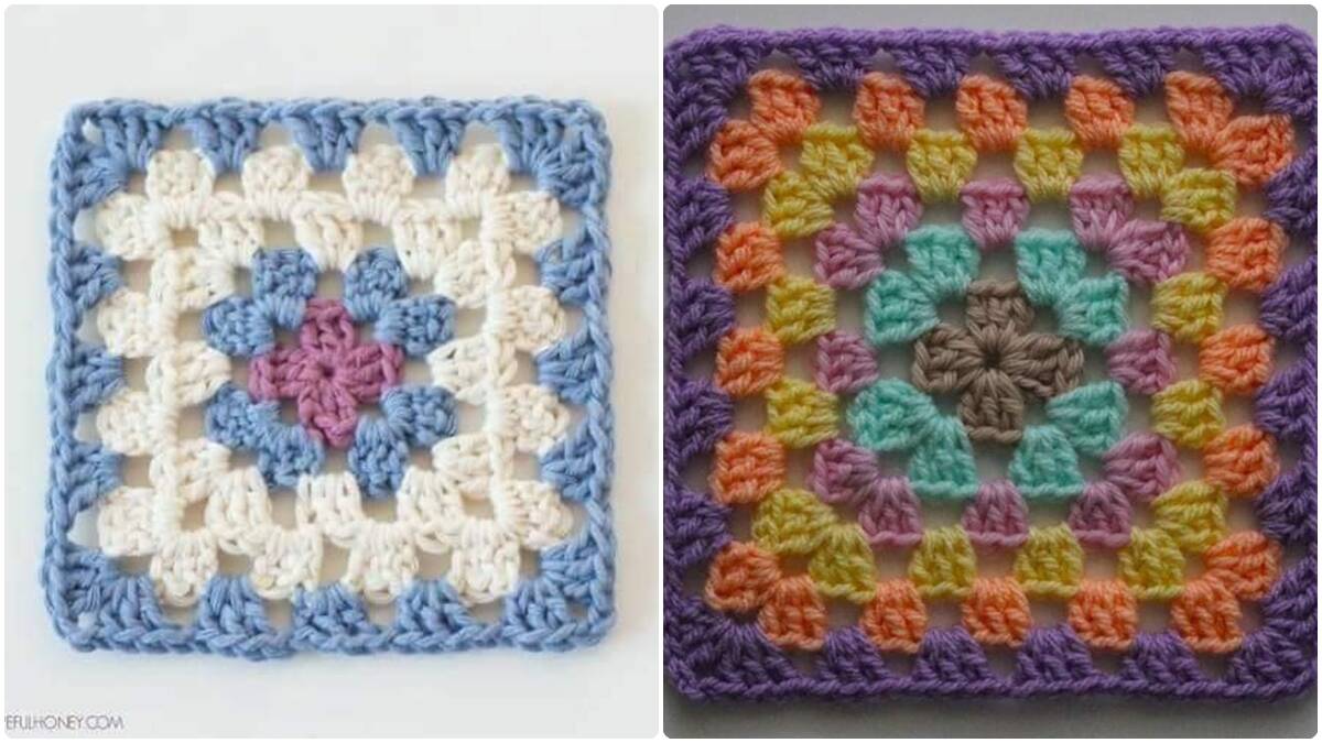 24 Squares de Crochê com Gráficos para Usar nos Seus Projetos!